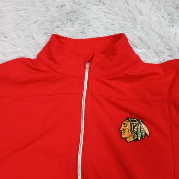 Chicago Blackhawks Womens Track Jacket Red Lightweight NHL Hockey Level Wear M‎ - Picture 4 of 14